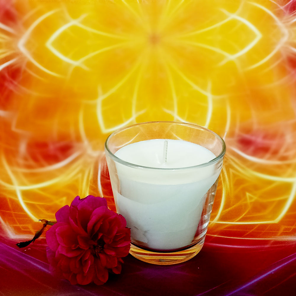 Bougie avec support en verre